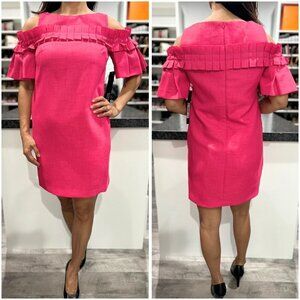 NWT Badgley Mischka Pink Luxury Barbiecore Sheath Dress $440